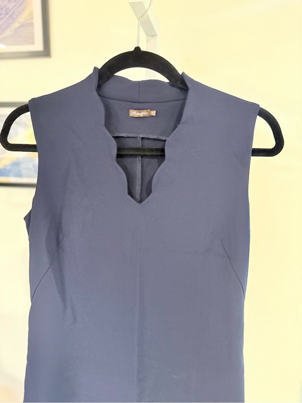 J. McLaughlin Navy Scallop Neck Sleeveless Dress - Picture 4 of 4